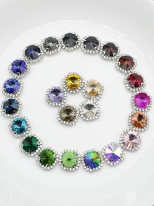 Silver Bottom round Diamond Outer 18mm Hand Sewn Glass Water Diamond Clothing Accessories DIY Sparkling Diamond Material