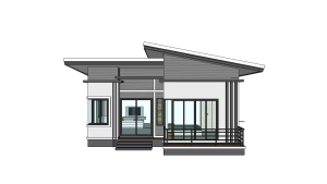 S-4914 แบบบ้านสไตล์ Modern Minimal  พื้นที่ใช้สอย 82 ตารางเมตร 2 ห้องนอน 1 ห้องน้ำ