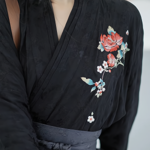 Áo Ngắn Lót Lông Cừu Cổ Đứng Thêu Tay Máy Phong Cách Trung Hoa Áo Ngắn Và Váy Quần Áo Công Sở Mùa Thu Đông Cho Nữ