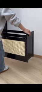 Imitation rattan shoe cabinet  household simple shoe rack storage  multi-layer dust-proof dormitory