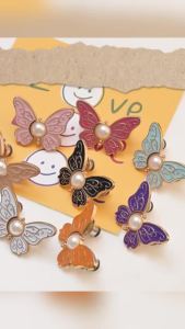 T.Z. ตะขอปรับเอวกางเกงทรงผีเสื้อประดับมุขเทียม ช่วยให้กางเกงกระชับ แบบหมุดดึงปลอดล๊อค DIY Fashion Pins