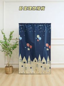 Bamboo Wardrobe Cabinet 70/100/120CM Striped Curtain Bedroom Open Wardrobe Organisers Cabinet Wardrobe For Clothes