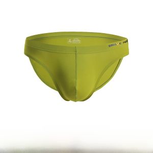 Low Waist Ice Silk Smooth Sporty U Shaped Pouch Bikini Elastic Tight Fit Mens Solid Color Triangle Underwear Briefs