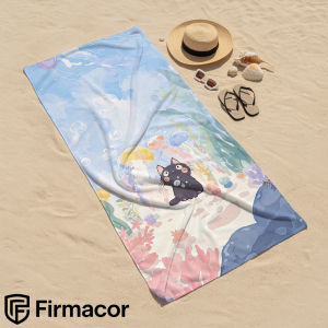 Underwater Jellyfish Black Cat Cartoon Anime Beach Towel Microfiber Quick Dry Super Absorbent Soft Bath Towel for Adults Travel
