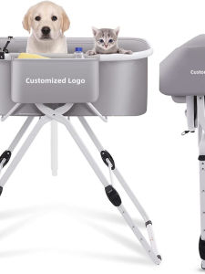 Adjustable Height Pet Bathing Basin Foldable Indoor Outdoor Dog Bathing Table for Cats And Dogs Home Use Pet Grooming Tool