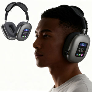 New AKZ MAX600 Wireless Ear Hanging Bluetooth Earphones RGB Digital Display Card Reading Earphones