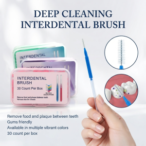 I Shape Dental Brush Picks Interdental Brush Orthodontic Correction Tooth Gap Brush Tooth Braces Cleaning Soft Bristles 30pcs