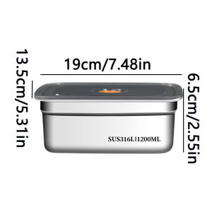 Food Grade 316 Stainless Steel Fresh-Keeping Box Refrigerator With lid Portable Sealed Bento Box Camping lunch Box