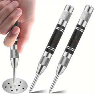 Automatic Center Punch 5" Spring Loaded with Adjustable Impact Force Automatic Marker Tool for Metal Wood Glass