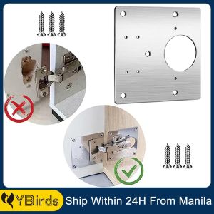 1Pcs Hinge Repair Plate with 6Pcs Screws Stainless Steel Cabinet Hinge Repair Brackets Kit Kitchen Cupboard Door Furniture Repair Plate Kit Large Size Drawer Window Repair Hardware Accessories