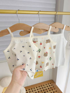 Cute Cartoon Sleeveless Cotton Vest for Girls Children Infants Thin Summer Wear