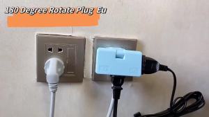Bộ Chuyển Đổi Phích Cắm EU Xoay 180 Độ Nhỏ Gọn Đa Năng Không Dây Tích Hợp Đèn 1 Đầu Vào 3 Đầu Ra Dùng Cho Nhà Ở