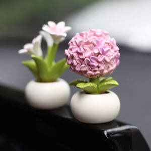 2024 New Small Flower Pot Car Decorations Cartoon Resin Fairy Plant Simulation Decoration Center Console Placement Accessories