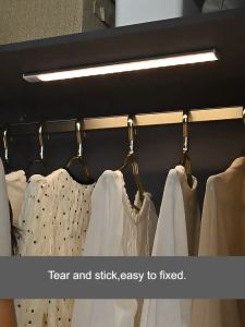 5S Ultra thin 3 Color in 1 LED Light Motion Sensor LED USB Rechargeable for Cabinet Corridor Bedroom Wardrobe Closet