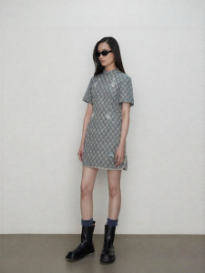 Dazzle | Đầm Qipao denim phong cách retro