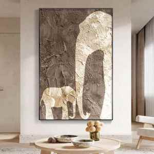 Elephant Printed Oil Painting Wall Poster Decoration