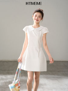HTMEME | Heavily Pleated Peter Pan Collar Puffed Summer Dress