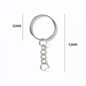 10/30/100/200 pcs 25MM Metal Sliver Key Chain Key Ring with Open Jump Ring and Connector DIY Jewelry Accessories Women and Men