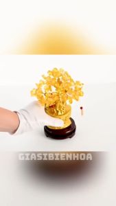 Cây Thỏi Vàng Tài Lộc Rồng Phụng Pha Lê 18cm