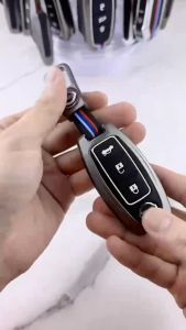 Ốp Chìa Khóa Xe Nissan Kicks Almera Navara Xtrail Teana Terra Sunny Hợp Kim Cao Cấp Họa Tiết 3 Sọc Màu