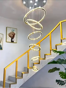 Luxurious modern led six-ring crystal chandelier exquisite crystal ceiling chandelier