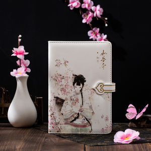 Chinese Ancient Style Full Color Journal Book Chinese Style  Young Adult Hand Painted Magnetic Buckle Book PU Leather Surface Artsy Notebook