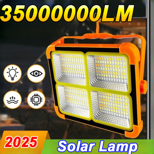 2025 New Outdoor Solar Lamp 35000000LM LED Solar Light External Solarlight Emergency Camping Light Type-C Hanging Lantern