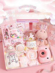Cute Nordic Pink Birthday Gift for Girls Practical Childrens Gifts Kindergarten Graduation Student Gifts Creative Gift Box