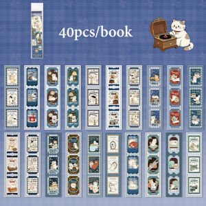 Mr.paper | Mr. Paper 40Sheets Vintage Cat Ticket Sticker Book Writable for Journal Scrapbooking DIY Notebook Dairy Postcard Decoration