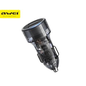 Awei C-833 Transparent Car Charger 15W Double USB 3.1A Fast Charge For Universal Phone Multiple Circuit Protection