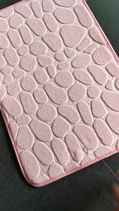 Embossed Fiber Carpet Bathroom Living Room Anti Slip Mat Pebble Floor Mat Carpet for Toilet Non Slip