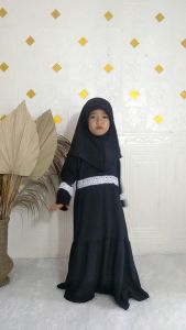 Gamis Nagita Baju Muslim Anak Perempuan Set Kerudung