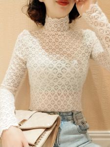 chaqi | Lace Base Layer Shirt Womens Thickened Inner Wear Stylish Autumn Winter Versatile High End Match Sweater Top Fleece Lined