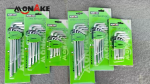 MONAKE German Tools  Kunci L Hexagonal wrench (COD) Kunci heksagonal Set panjang Hex Key 9pcs Jenis Bunga S2 Ball Point Hexagon L Key Bagus Wrench Ball-Point