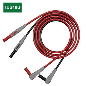 2 ชิ้น 100 เซนติเมตรทดสอบมัลติมิเตอร์ความปลอดภัยกล้วยปลั๊กทดสอบมัลติมิเตอร์สาย 90 องศาตรงสําหรับการทดสอบอิเล็กทรอนิกส์