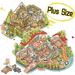 DIY Plus Size Treasure Box World Landscape Sticker 3D Pocket Cabin Scene Stickers Gift for Kid Child