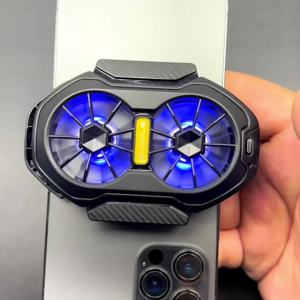 手机散热器充电款双核涡轮降温神器静音风冷游戏可充电安卓苹果Mobile phone radiator charging dual-core turbo cooling artifact silent air cooling game rechargeable Android Apple