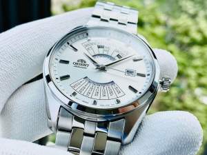 ĐỒNG HỒ NAM CHÍNH HÃNG Orient RA-BA0004S10B Lịch Vạn Niên Automatic White Dial Silver Stainless Steel