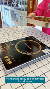 304 stainless steel thickened induction cooker/gas stove universal covered barbecue rectangular food grade grilled fish dish
