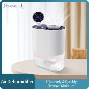 foreverlily Dehumidifier Air Purifier Household Dehumidifier Purification With 2L Water tank Moisture Dry Quiet Portable 7 Color Ambient Light For Rooms/ Kitchens/Offices Freshener Efficient