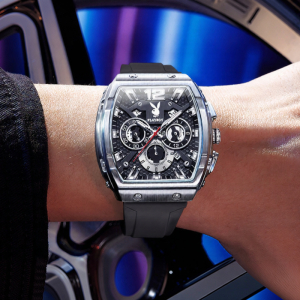 Playboy(PLAYBOY) | Skeletal Waterproof Tonneau Shaped Fashion Watch
