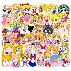 Bandai | 50PCSCute Sailor Moon Cartoon Stickers Anime Doodle Stickers DIY Decorations Suitable for Laptops and Phone Cases Kids Gift