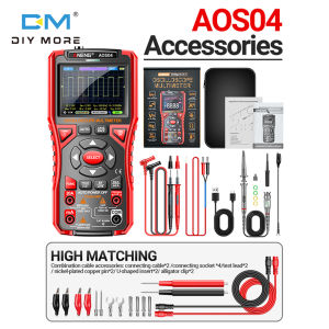 diymore ANENG AOS04 2 in 1 Oscilloscope + Multimeter Multifunction Digital Oscilloscope Multimeter 50MS/s Sampling Rate 10Mhz Bandwidth Support Waveform AC/DC Voltage