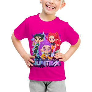 เสื้อยืดเด็ก Demon Hunters Saja ลายการ์ตูน แขนสั้น สำหรับเด็กผู้หญิงและเด็กผู้ชาย เสื้อยืดแฟนอนิเมะ เสื้อผ้าเด็ก