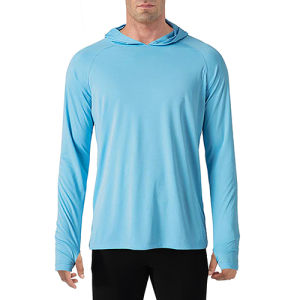 TACVASEN Sun Protection T-Shirts Mens Long Sleeve Hoodie Casual UV-Proof T-Shirts Breathable Lightweight Quick Dry T-Shirts Mal