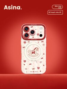Asina | Magnetic Bracket Case Liquid Silicone Premium Red Phone Case