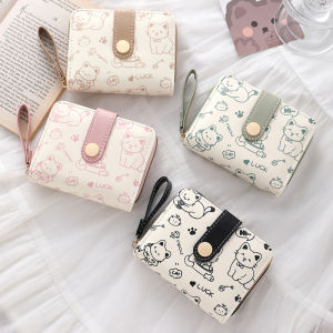 JIFANPAUL | Cute Cat Design Compact Wallet with Hand Strap