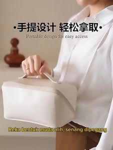 Pillow Luxury Creamy Leather Cosmetic Bag Large Capacity Travel Pillow Makeup Bag Organizer Ins Women Portable Storage Bag