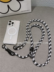 Transparent Magnetic Wireless Charging Lanyard Case Adjustable Crossbody Strap for  13 12 pro Max Soft TPU Protective Cover