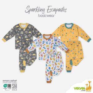 Velvet Junior SML LB XL XXL Piyama Bayi Setelan Baju Tidur Lengan Panjang Celana Panjang Piyama Bayi 100% Katun Ukuran Lb S M L Xl Xxl - Lazada